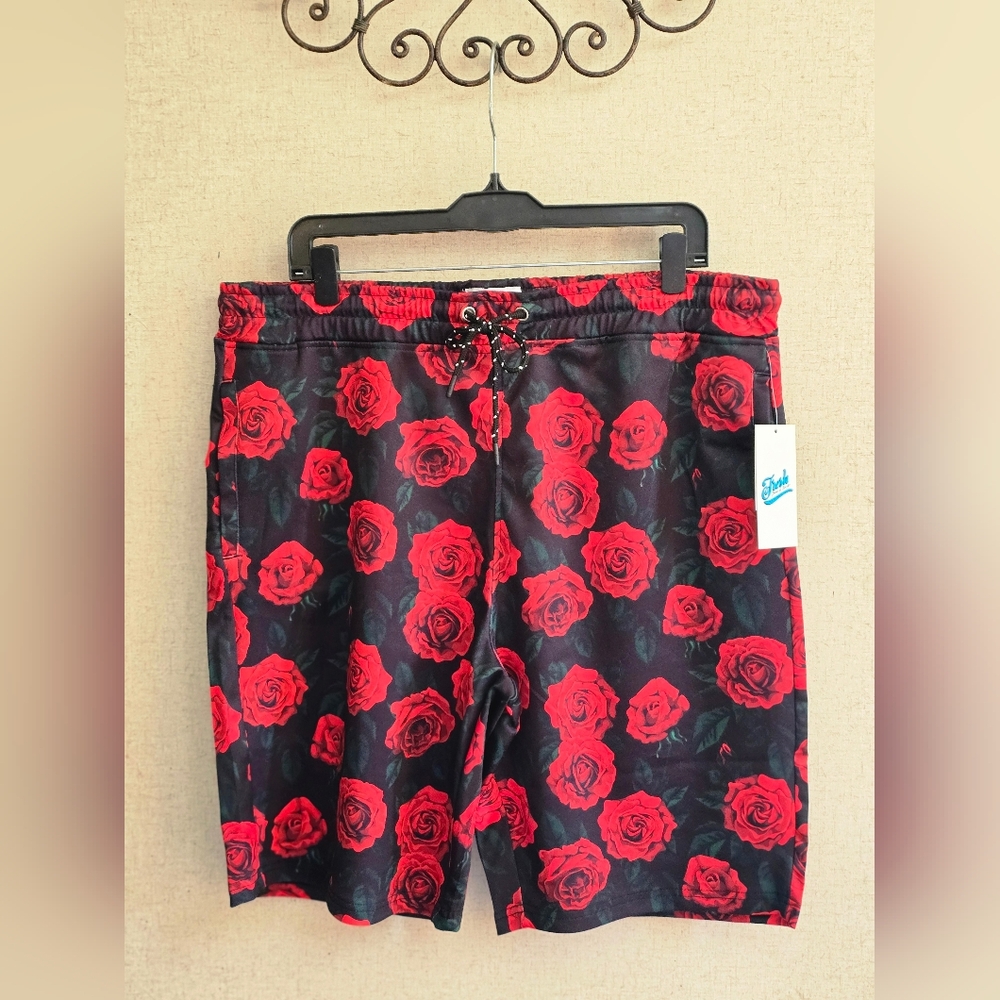 NWT Stylish Red Rose Men's Shorts from Drill Clothing Company - XL